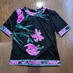 ✨美品✨LEONARD 半袖 Tシャツ トリム ピンク 黒 M - メルカリ