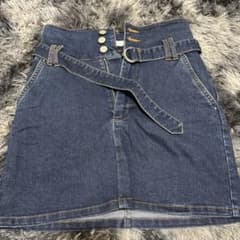 CECIL McBEE デニム ミニスカート ベルト付きのサムネイル
