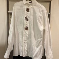 F. WEIDNER-H.SCH. チロリアンシャツ　刺繍ホワイトワイシャツのサムネイル