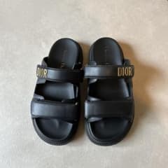 (UA専用）Christian Dior ブラック サンダル Christian Dior サンダル ブラック 36 - メルカリ