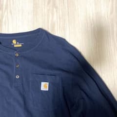 Carhartt カーハート ヘンリーネックTシャツ 古着 ネイビーのサムネイル