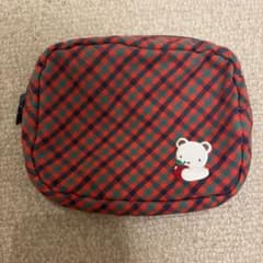 familiar ファミリア ポーチ チェック クマ刺繍のサムネイル