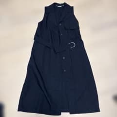 ユニクロJW ANDERSONの　リネンブレンドラペルワンピース（ノースリーブ）のサムネイル