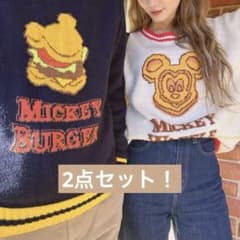 Disney ハンバーガー ワッフル 長袖ニットのサムネイル