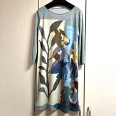 ヒロココシノ 花と葉のグラフィック五分袖チュニック - メルカリ