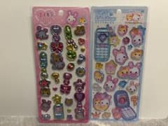 【正規品】平成はっぴーフォン ぷくきらフワフワらびちゃん シール2枚セット