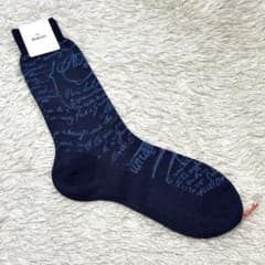 【新品】Berluti ベルルッティ 靴下 ソックス カリグラフィー ブルー系 新品】Berluti ベルルッティ ソックス カリグラフィー ダークブルー系