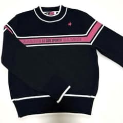 デサント製　バービー　ルコックコラボ　ラインセーター　L ブラック　ピンク デサント製 バービー ルコックコラボ ラインセーター L ブラック