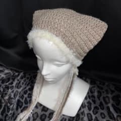 【在庫処分SALE】 ハンドメイド 猫耳ニット帽 y2kのサムネイル