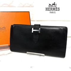 HERMES エルメス 長財布 ベアン クラシック ヴォーエプソン □D刻印