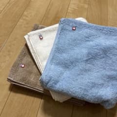 ミニバスタオル　3色セット（ブラウン・ブルー・クリーム色）　今治タオルのサムネイル