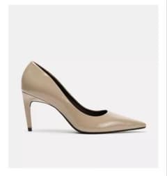 ZARA トープグレー レザー ハイヒール 8cmのサムネイル