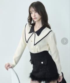 titty&Co. ニット カーディガン ホワイト ガーリーのサムネイル