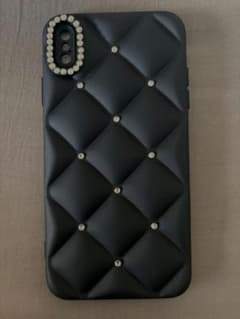 iPhone XS Max 스마트 폰 케이스 라인 스톤 블랙