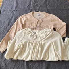PETIT BATEAU カーディガン・襟付きカットソーセット 128cmのサムネイル