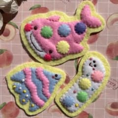 フェルト ワッペン ハンドメイド ジンベエザメ サカナ チンアナゴ