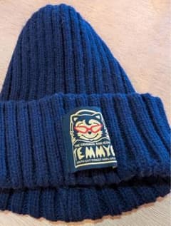 NSA マニア様　専用 TEMMYEネイビー ニット帽 猫ロゴのサムネイル