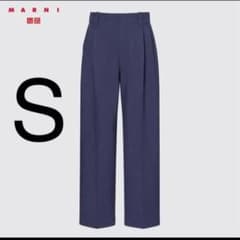 UNIQLO×MARNI ワイドフィットタックパンツ S BLUEのサムネイル