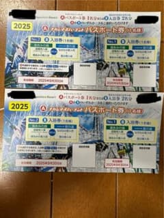 ナガシマスパーランド　 パスポート　2枚セットのサムネイル