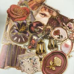 «お試し価格»おすそ分け コラージュ素材 シール 紙モノ 30点