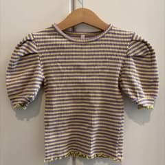 キッズ パフスリーブ ボーダーTシャツのサムネイル