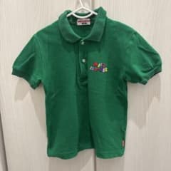미키 하우스 폴로 셔츠 반소매 그린 키즈 120cm 로고 자수