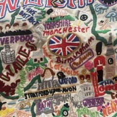 catstudio England 刺繍 クッションカバー イギリス 45x45のサムネイル