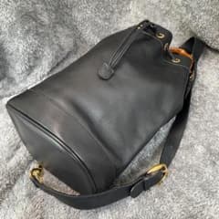 GUCCI グッチ ヴィンテージ バンブー 巾着 ショルダーバッグ ブラックのサムネイル