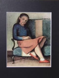 バルテュス、BALTHUS、座っているコレット、希少な額装用画集より バルテュス、BALTHUS、座っているコレット、希少な額装用画集より