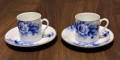 約90年前の極美品 手描き 名品】光陽陶器 デミタスカップ＆ソーサー