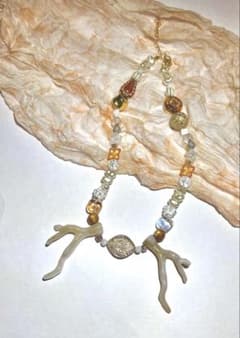 beige horn necklace 【ハンドメイド】のサムネイル