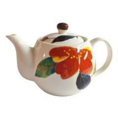 新品　花かいろうポット　山茶花 と　ペア 山茶花飯碗、合計 3点セットのサムネイル