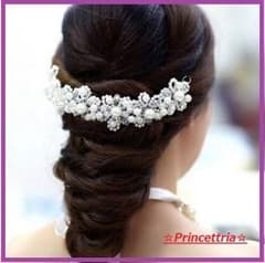 ウェディング ヘッドドレスパール ヘアアクセサリー ティアラ お呼ばれのサムネイル