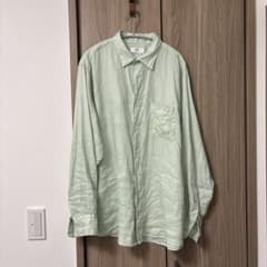UNIQLOプレミアムリネンシャツ薄緑 長袖シャツ XXLのサムネイル