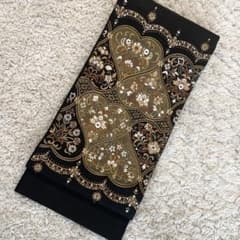 ✨袋帯 刺繍帯 正絹 黒地 花柄 秋・単衣・冬用✨ ✨袋帯 刺繍帯 正絹 黒地 花柄 秋・単衣・冬用✨ - メルカリ