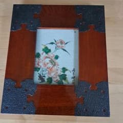 牡丹絵 陶板 額縁入り 伝統工芸品 - メルカリ