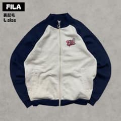 FILA 트럭 재킷 뒤 기모 자수 로고 네이비 베이지 L 사이즈 단장 거리