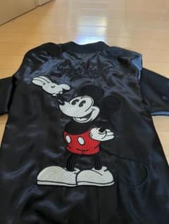 Mickey Mouse 刺繍 サテン スタジャン ブラックのサムネイル