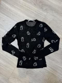 alexanderwang ラインストーン ラビット メッシュ トップス