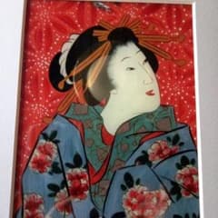 明治時代のガラス絵の美人図 明治時代のガラス絵の美人図 - メルカリ
