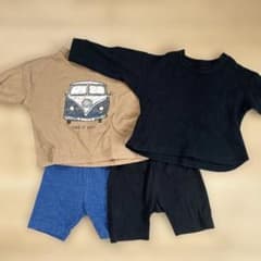 ベビー服80cm 長袖シャツ・五分丈パンツのサムネイル