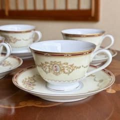 4客セット オールドノリタケ Noritake ティーカップ ソーサー 1802