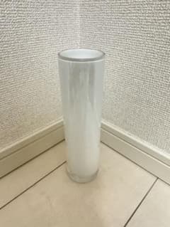 ホワイト ガラス フラワーベース 花瓶※花瓶多数出品中のサムネイル