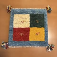 ギャッベ ラグ ミニサイズ 39×39cm カラフル 手織り - メルカリ