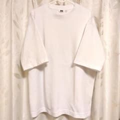 UNIQLO U エアリズムコットンオーバーサイズTシャツ（5分袖）ホワイト Lのサムネイル