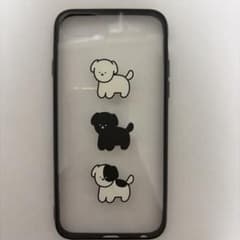 iPhoneSE用ケース 犬柄 クリアのサムネイル