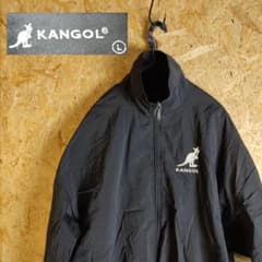 KANGOL ナイロンジャンパー ロゴ ブラック