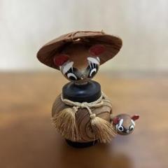 三瓶山木彫り 置物 狸 郷土玩具 木工芸品のサムネイル