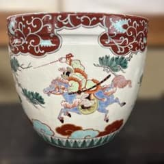 色絵 火鉢 磁器 武者絵 松文様 伝統工芸 色絵 火鉢 磁器 武者絵 松文様 伝統工芸 - メルカリ