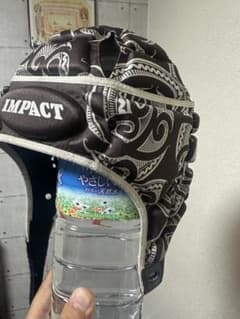 IMPACT ラグビー ヘッドキャップ　マオリ柄黒のサムネイル